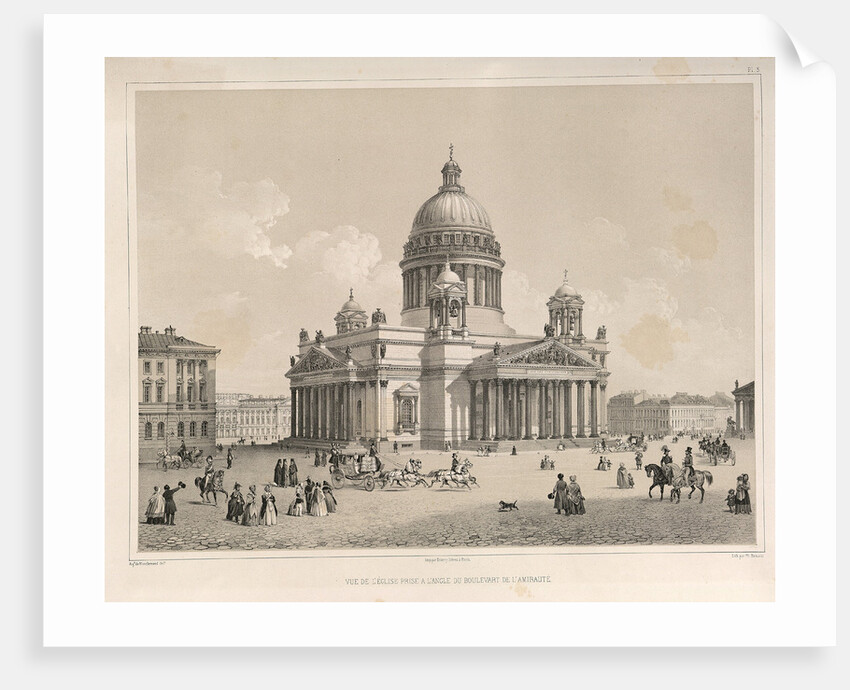Saint Isaacs Cathedral As Seen From The Admiralteysky Prospekt by Auguste de Montferrand