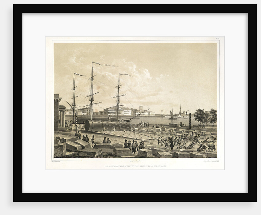 Unloading two column at the Admiralty by Auguste de Montferrand