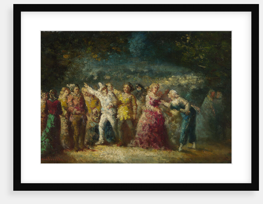 Torchlight Procession, 1870s-1880s by Adolphe-Thomas-Joseph Monticelli