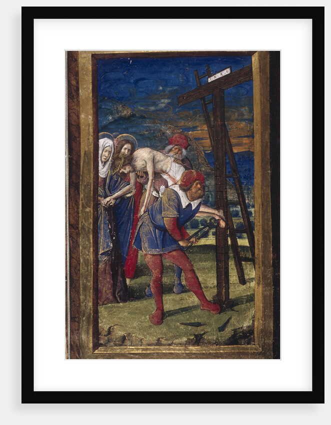 The Descent from the Cross (from Lettres bâtardes), ca 1490-1510 by Jean Poyet