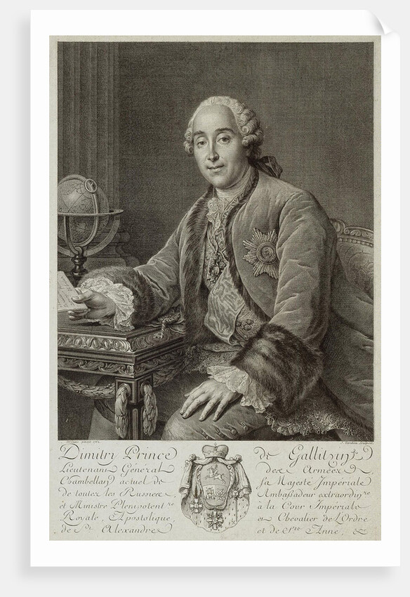 Portrait of Prince Dmitriy Mikhailovich Golitsyn, 1762 by Pierre Alexandre Tardieu