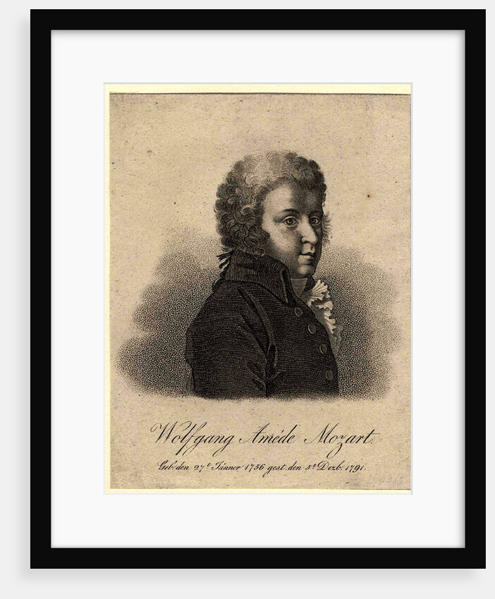 Portrait of the composer Wolfgang Amadeus Mozart, after 1824 by Pierre Alexandre Tardieu