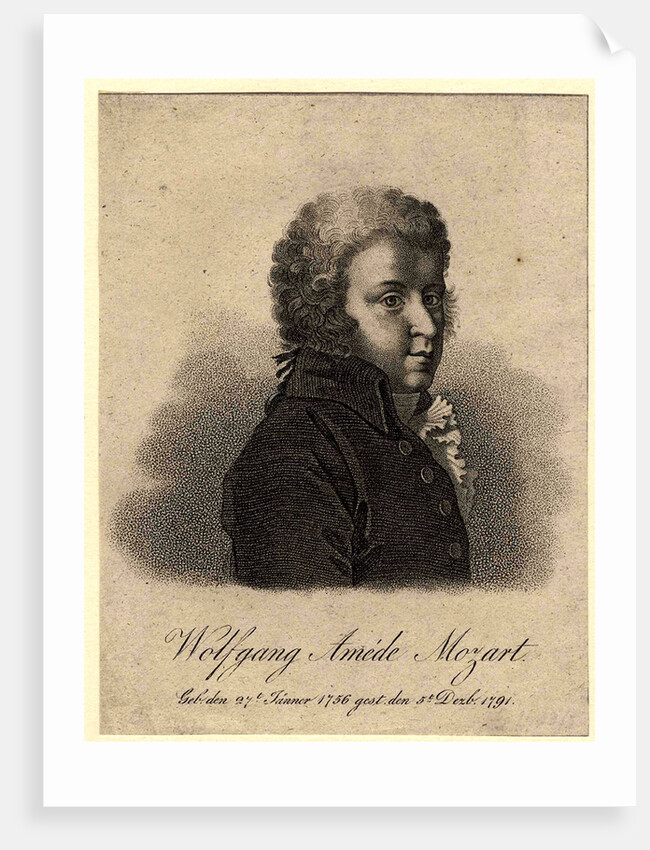 Portrait of the composer Wolfgang Amadeus Mozart, after 1824 by Pierre Alexandre Tardieu