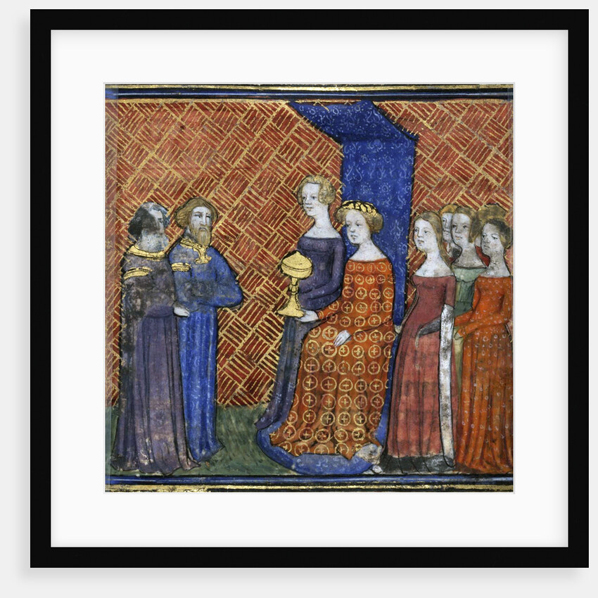 King Solomon Receiving the Queen of Sheba (from the Bible historiale by Guiart des Moulins) by Virgil Master