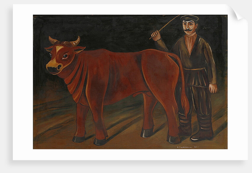 Farmer with Bull, 1916 by Niko Pirosmani
