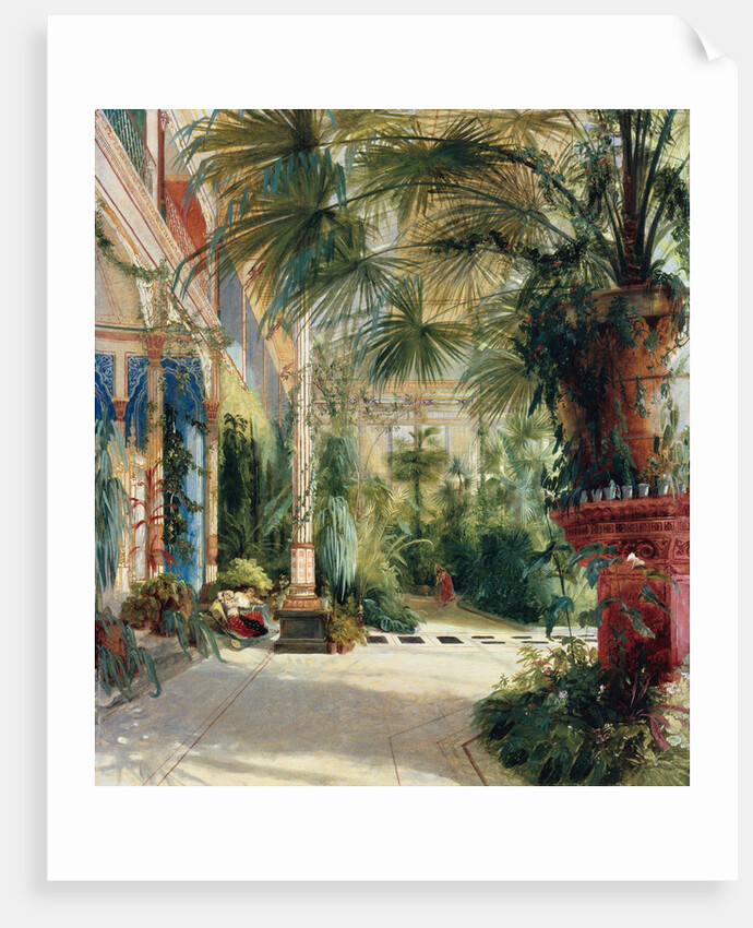 The Interior of the Palm House, 1832-1833 by Carl Blechen