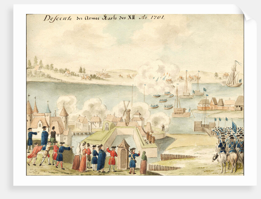 Charles XII is crossing the Düna 1701, 1770-1780s by Johann Christoph Brotze