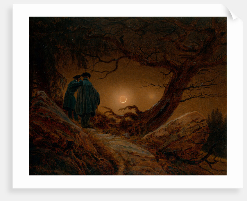 Two Men Contemplating the Moon, ca 1820 by Caspar David Friedrich