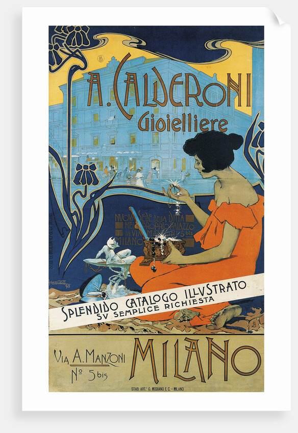 Jeweller A. Calderoni (A. Calderoni Gioielliere), Milano, 1898 by Adolfo Hohenstein