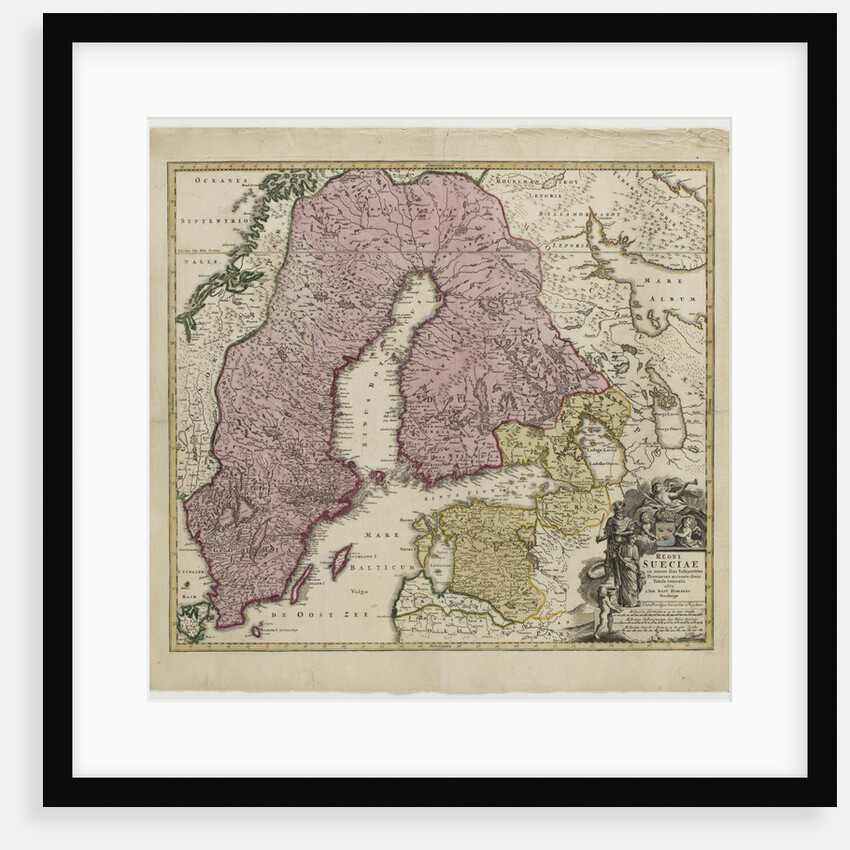 Regni Sueciae, ca 1730 by Johann Baptist Homann
