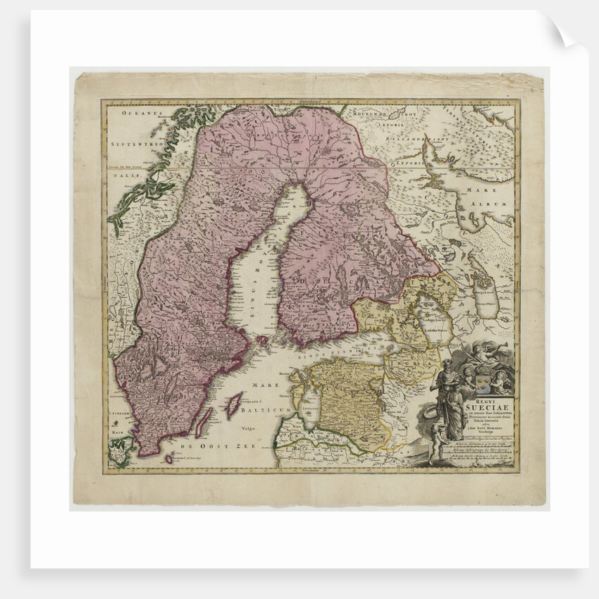 Regni Sueciae, ca 1730 by Johann Baptist Homann