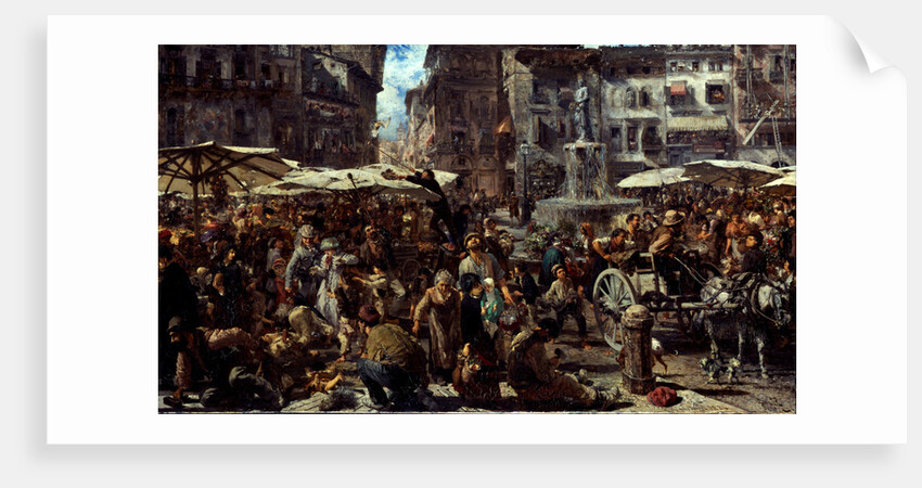 Piazza d?Erbe in Verona, 1884 by Adolph Friedrich von Menzel