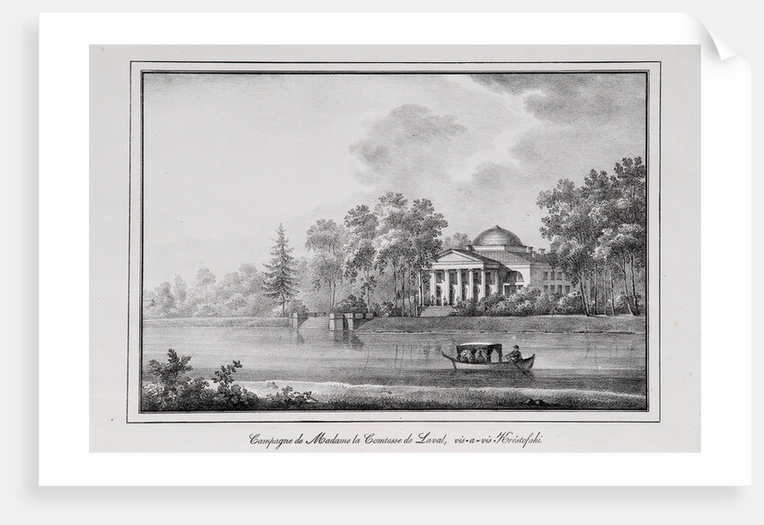 Summer House of Countess de Laval on the Aptekarsky Island (Series Views of Saint Petersburg), 1820s by Alexander Pluchart