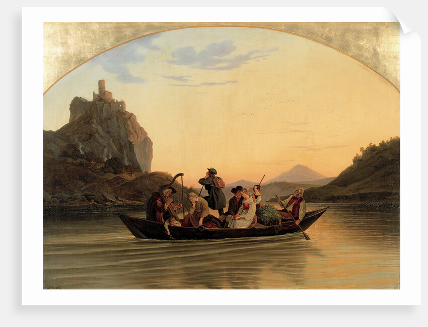 Crossing at Schreckenstein, 1837 by Adrian Ludwig Richter