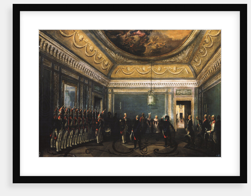 Changing of the Preobrazhensky Regiment Guards in the Gatchina Palace at the time of Paul I, 1845 by Gustav Schwarz