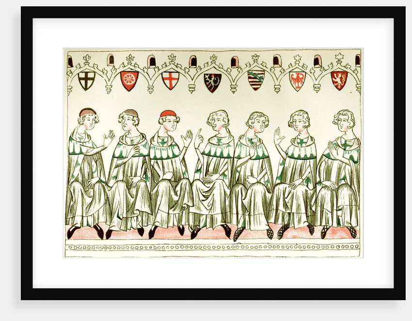 Seven Prince Electors voting for Henry VII, Holy Roman Emperor (Copy of a miniature from the Balduineum), 1341 by Anonymous
