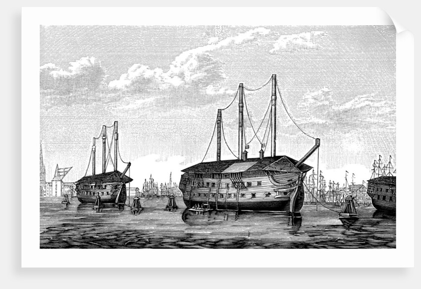 The Danish prison-ships Dronning Maria and Waldemar at Copenhagen, 1848-1849 by Anonymous