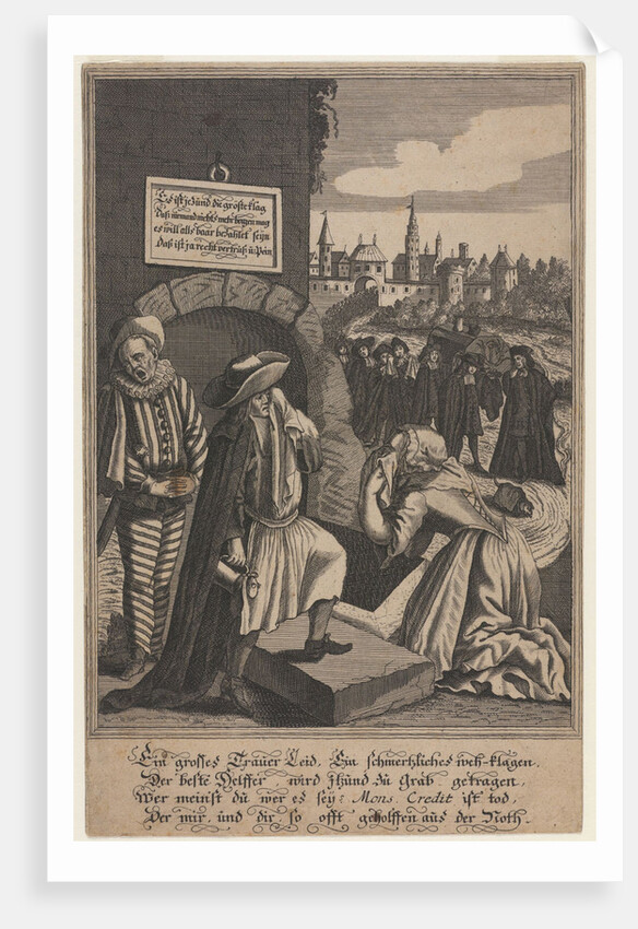 Allegory on the Death of Credit, Early 18th cen by Anonymous