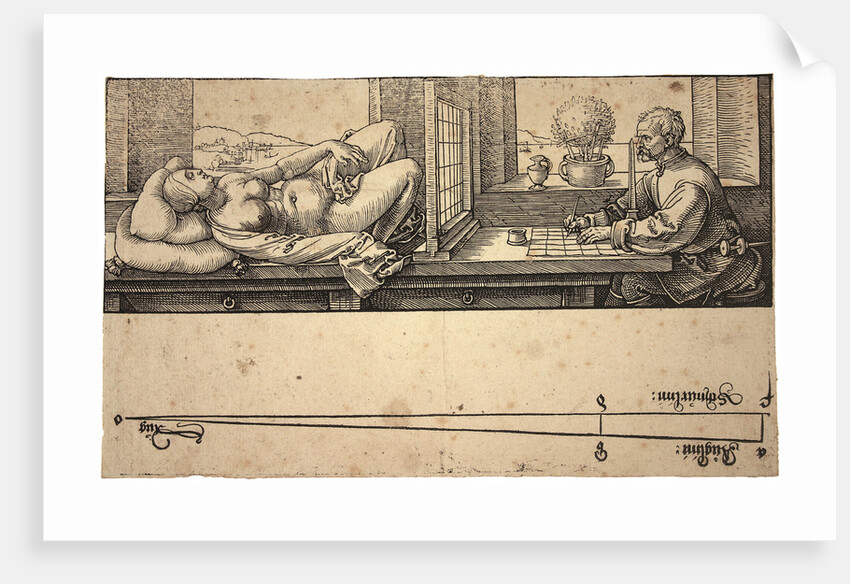 Artist Drawing a Nude with Perspective Device, 1538 by Albrecht Dürer