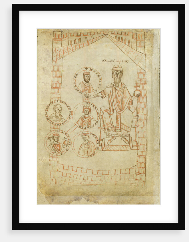 Salian Dynasty Family Tree: Conrad II, Henry III, Henry IV, his wife Eupraxia of Kiev, Henry V, 12th century by Ekkehard of Aura