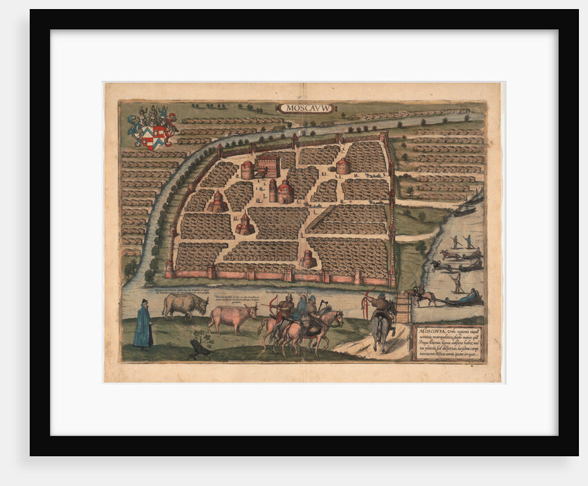 Map of Moscow of the 16th century by Frans Hogenberg