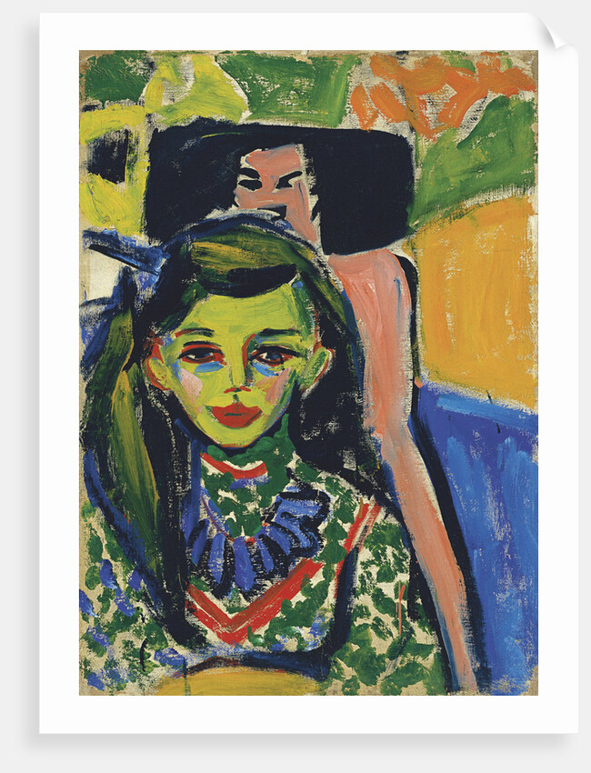Fränzi in front of Carved Chair, 1910 by Ernst Ludwig Kirchner