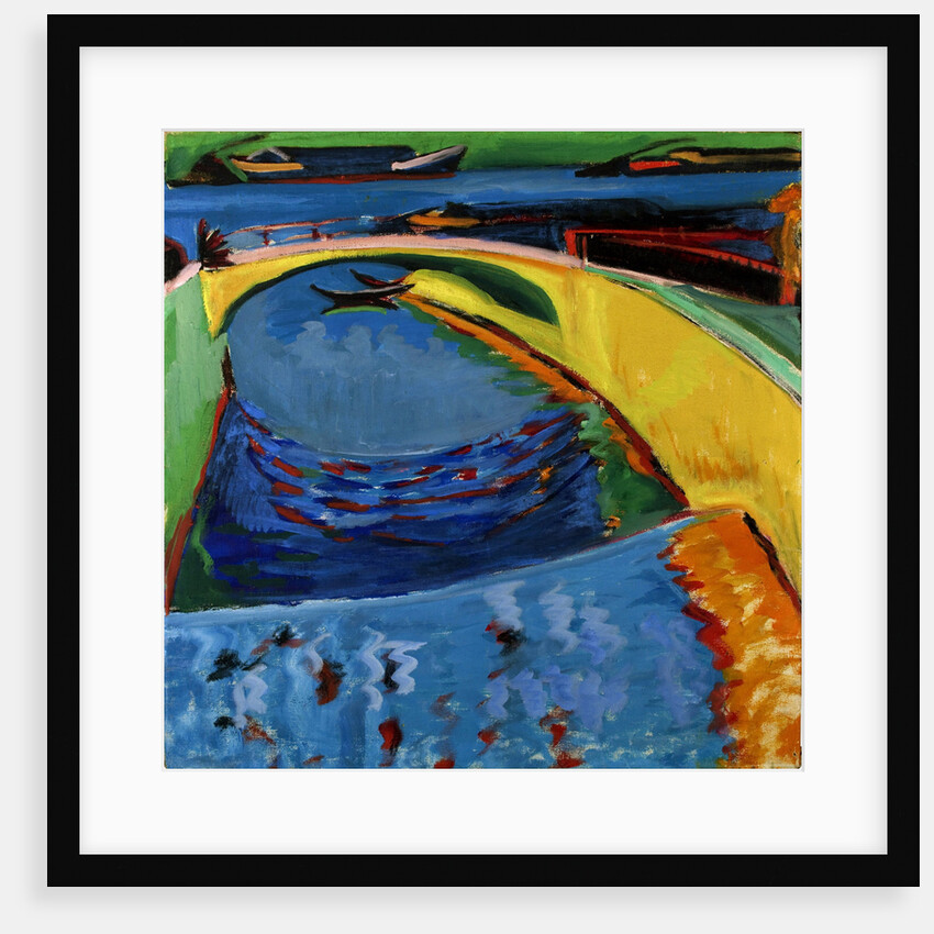 Bridge at the mouth of the river Prießnitz, c. 1910 by Ernst Ludwig Kirchner