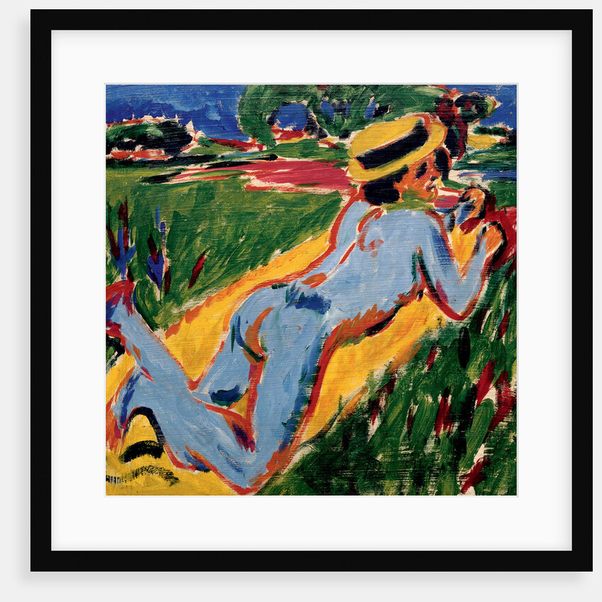 Recycling Blue Nude in a Straw Hat, 1909 by Ernst Ludwig Kirchner