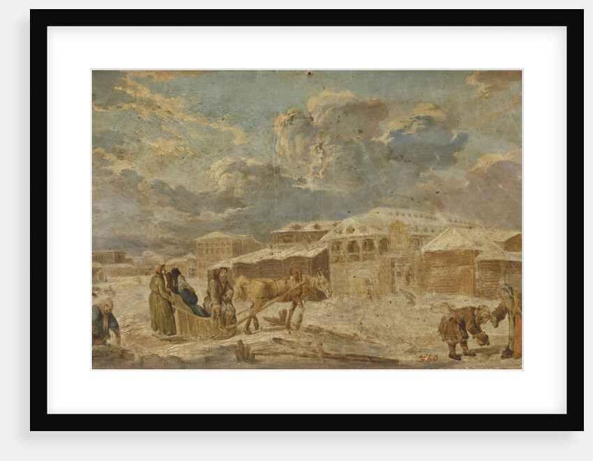 City Square in Winter, Second Half of the 18th cen by Karl Friedrich Knappe
