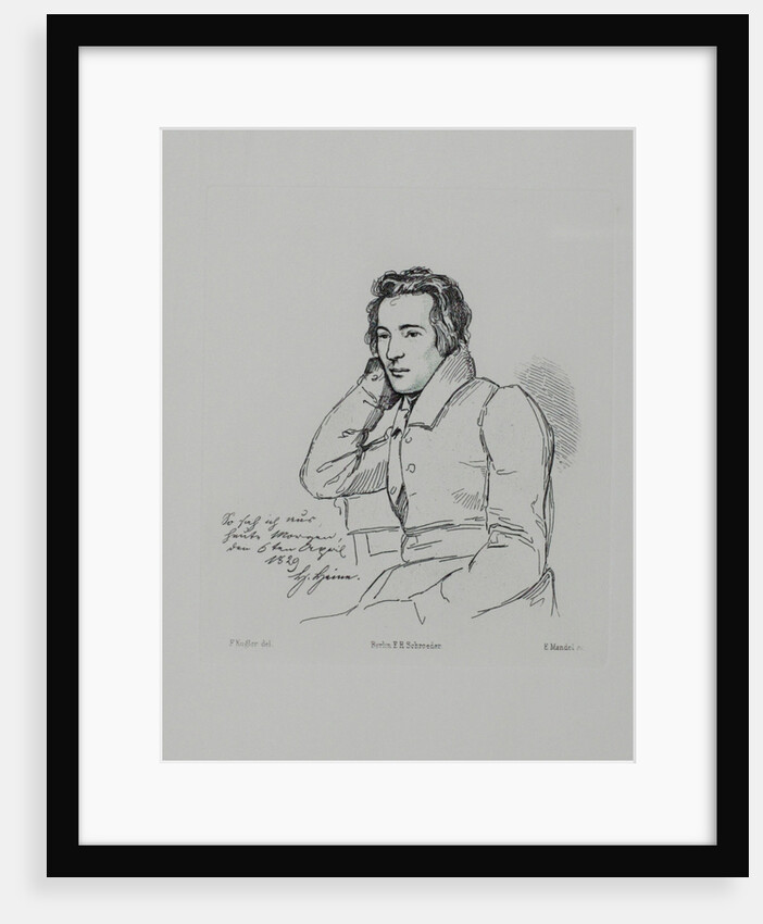 Portrait of the poet Heinrich Heine After Franz Kugler from 1829, 1854 by Eduard Mandel