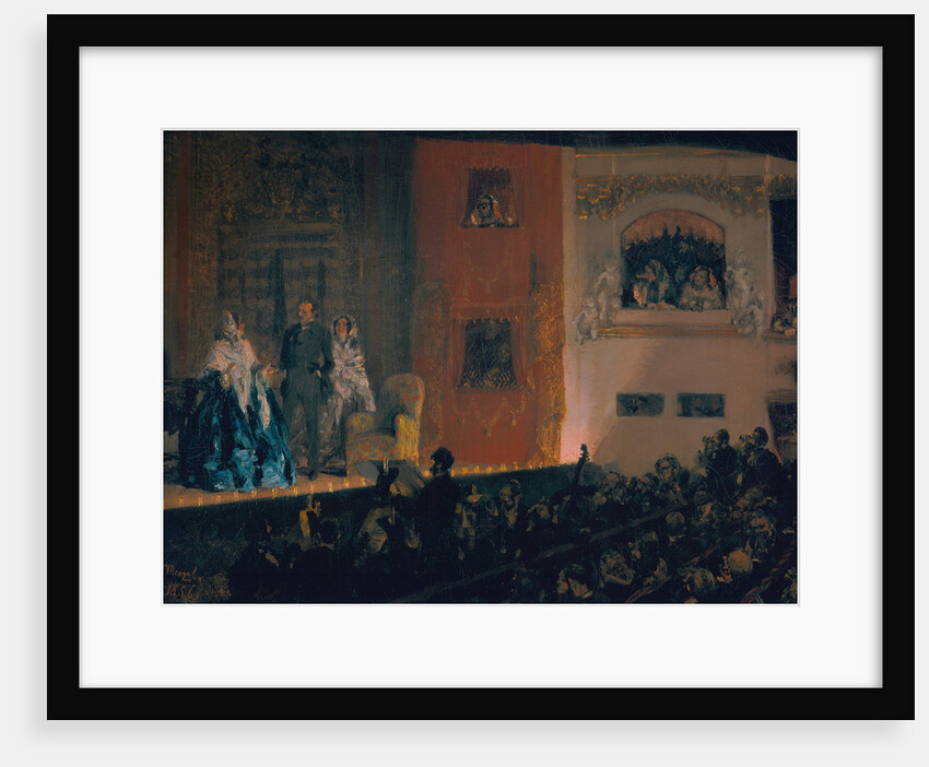 Théâtre du Gymnase in Paris, 1856 by Adolph Friedrich von Menzel