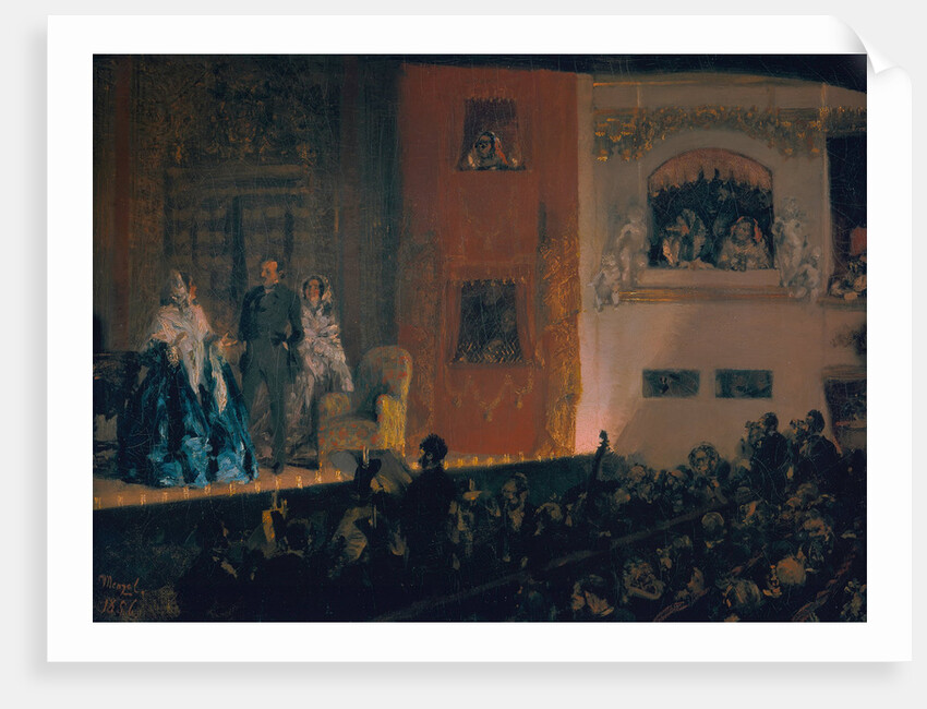 Théâtre du Gymnase in Paris, 1856 by Adolph Friedrich von Menzel