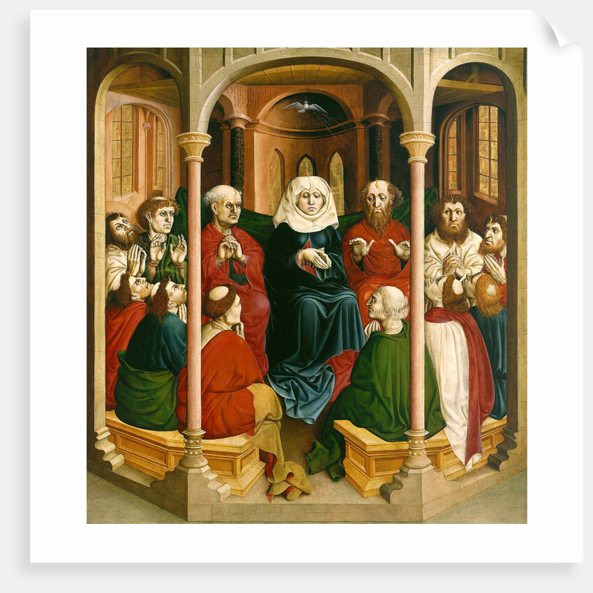 The descent of the Holy Spirit (Pentecost). The Wings of the Wurzach Altar, 1437 by Hans Multscher
