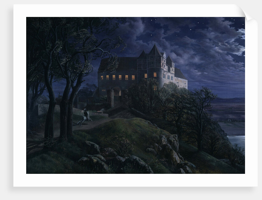 Castle Scharfenberg at Night, 1827 by Ernst Ferdinand Oehme