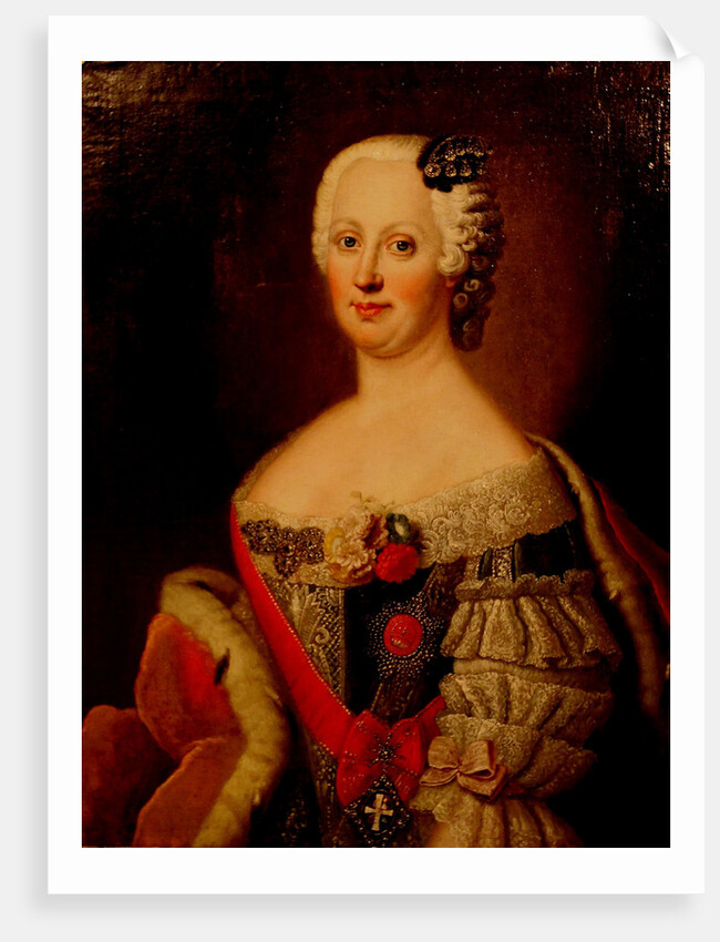 Portrait of Johanna-Elizabeth, Electress of Anhalt-Zerbst, Mother of Catherine II, 1740s by Antoine Pesne