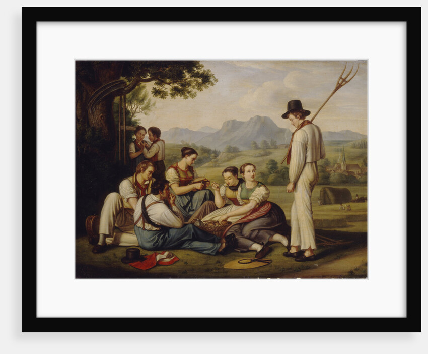 Mowers resting, 1819 by Joseph Anton Rhomberg