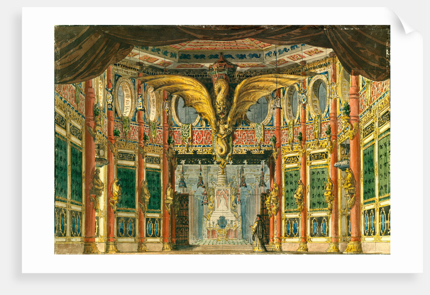 Stage design for the opera The Bronze Horse by D. Auber, 1837 by Andreas Leonhard Roller