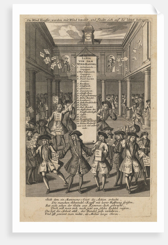 Wind dealers dropping money..., ca 1720 by Schmid