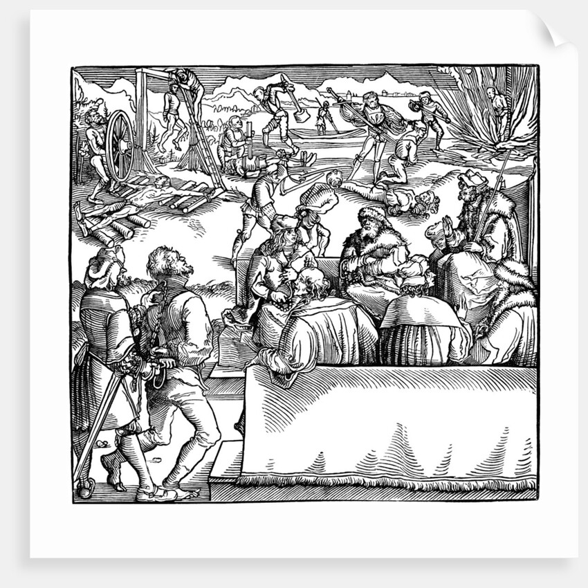 Court session. Illustration from the book Phisicke Against Fortune by Petrarch, 1532 by Hans Weiditz the Younger