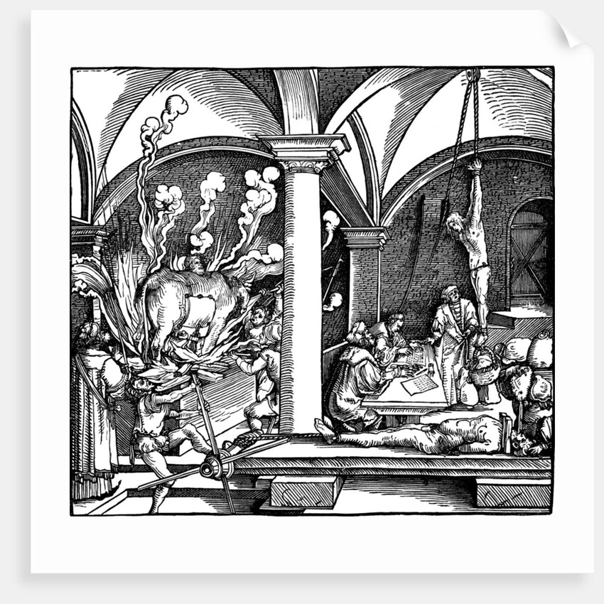 Torture. Illustration from the book Phisicke Against Fortune by Petrarch, 1532 by Hans Weiditz the Younger