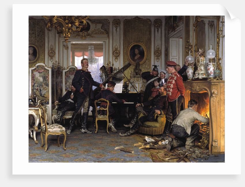 In the Troops Quarters outside Paris, 1894 by Anton von Werner
