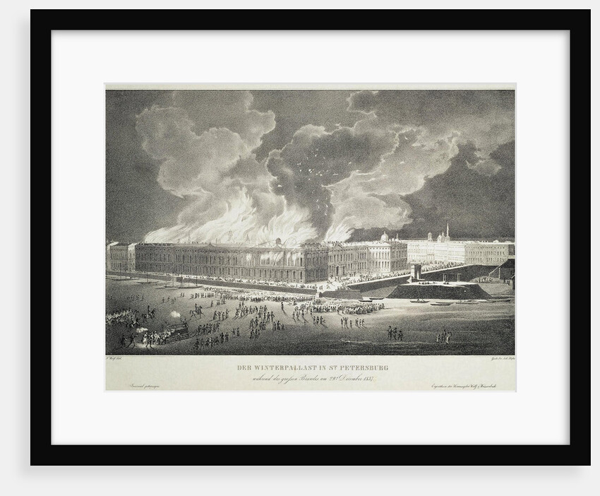Fire in the Winter Palace on December 29, 1837, c.1838 by Franz Wolf