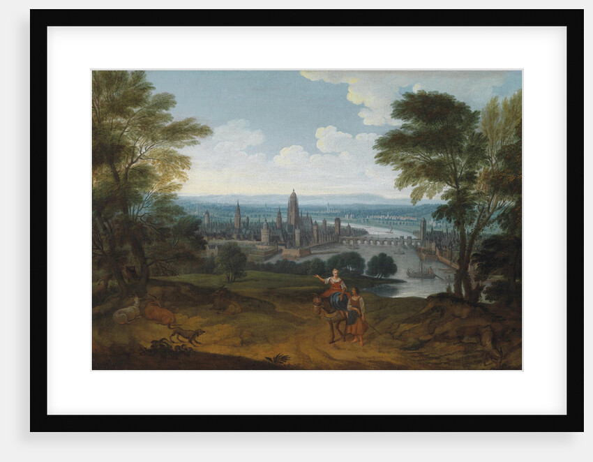View of Frankfurt am Main from the west, 18th century by German master