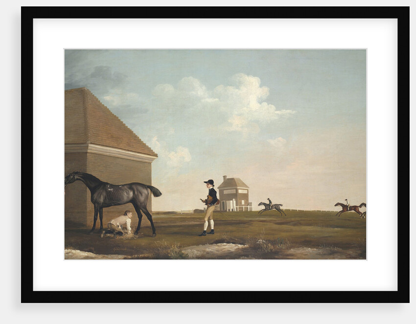 Gimcrack on Newmarket Heath, with a Trainer, a Stable-Lad, and a Jockey, 1765 by George Stubbs