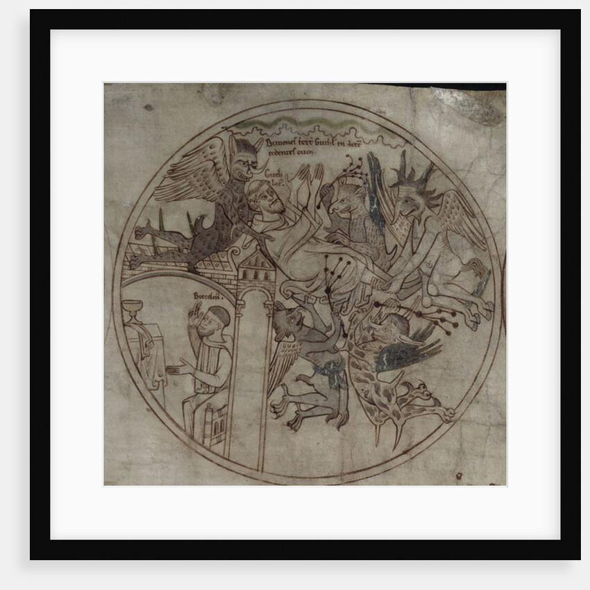 Demons attack Guthlac (Manuscript The life of Saint Guthlac), Early 12th century by Anonymous