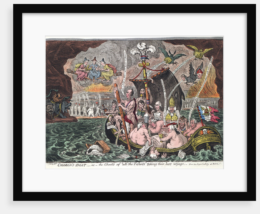 Charons Boat or The Ghosts of all the Talents taking their last voyage, 1807 by James Gillray
