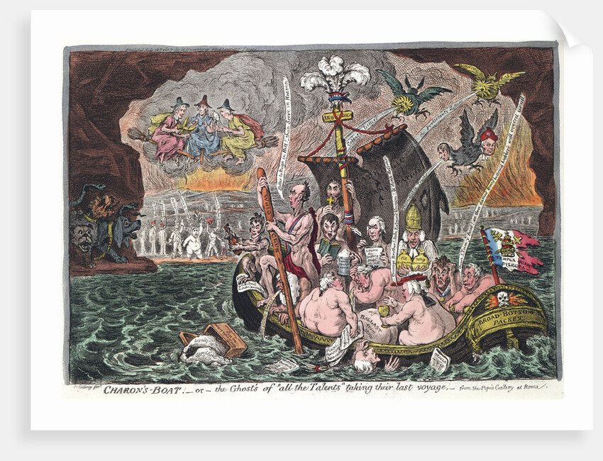 Charons Boat or The Ghosts of all the Talents taking their last voyage, 1807 by James Gillray