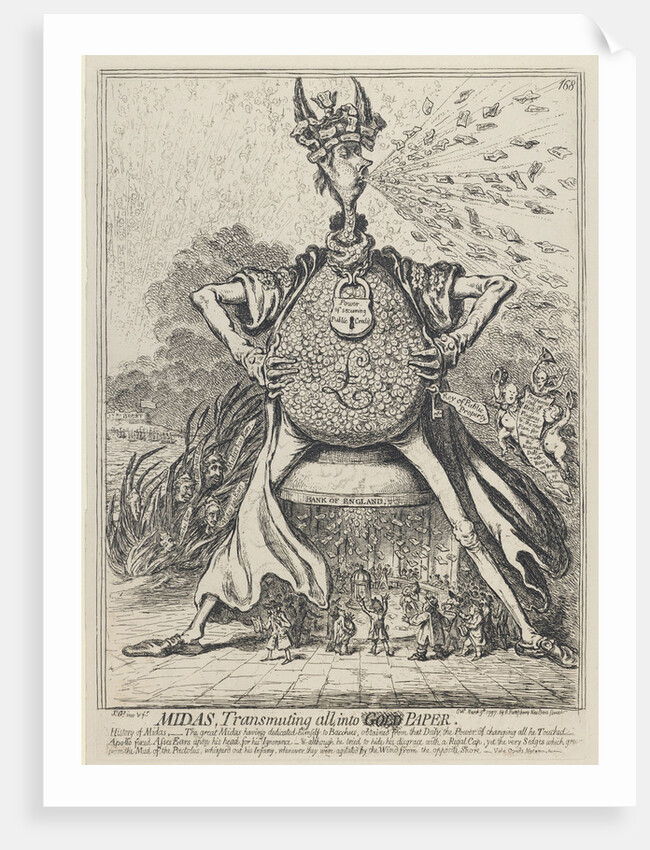 Midas, Transmuting all into Gold Paper, 1797 by James Gillray