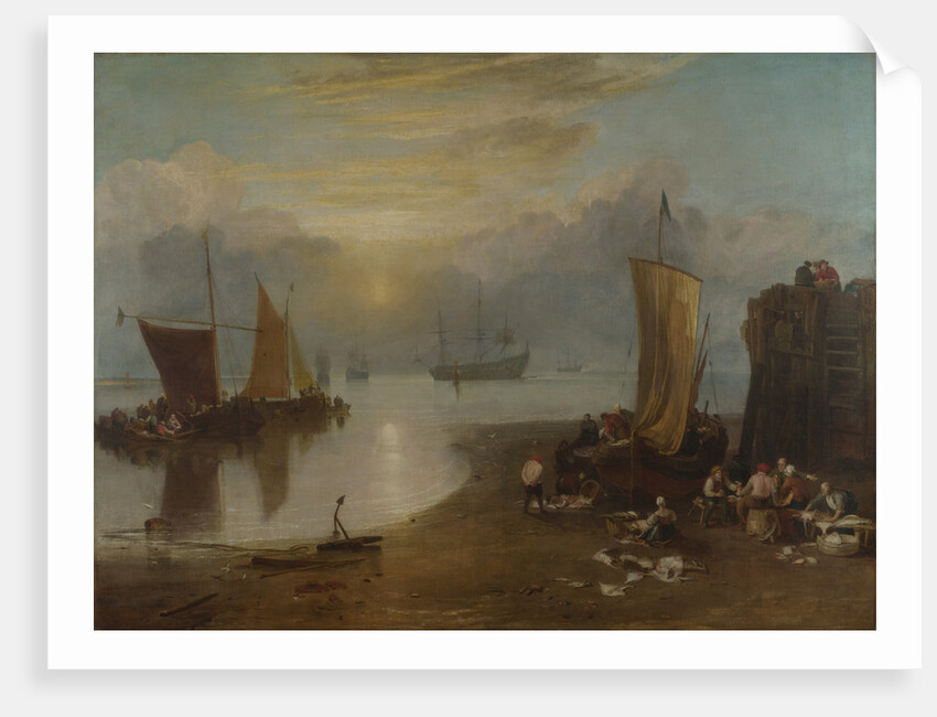 Sun rising through Vapour. Fishermen cleaning and selling Fish, 1804-1806 by Joseph Mallord William Turner