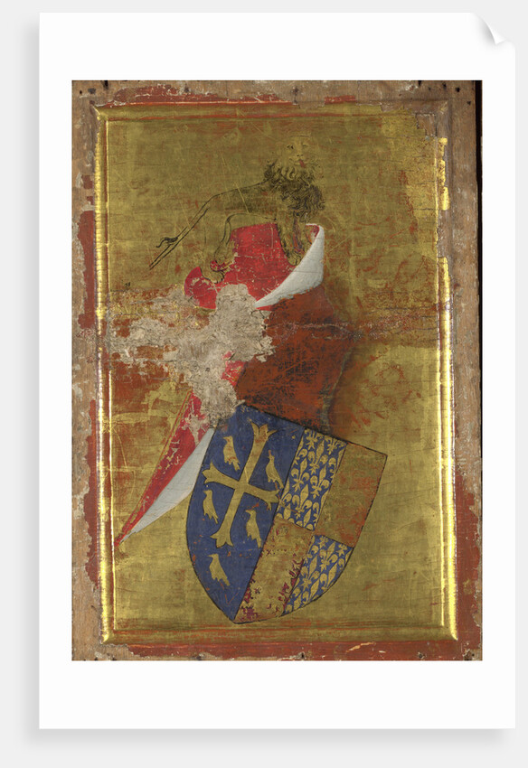 The coat of arms of Richard II of England (The outside panel of the Wilton Diptych), Between 1395 and 1399 by Wilton Master
